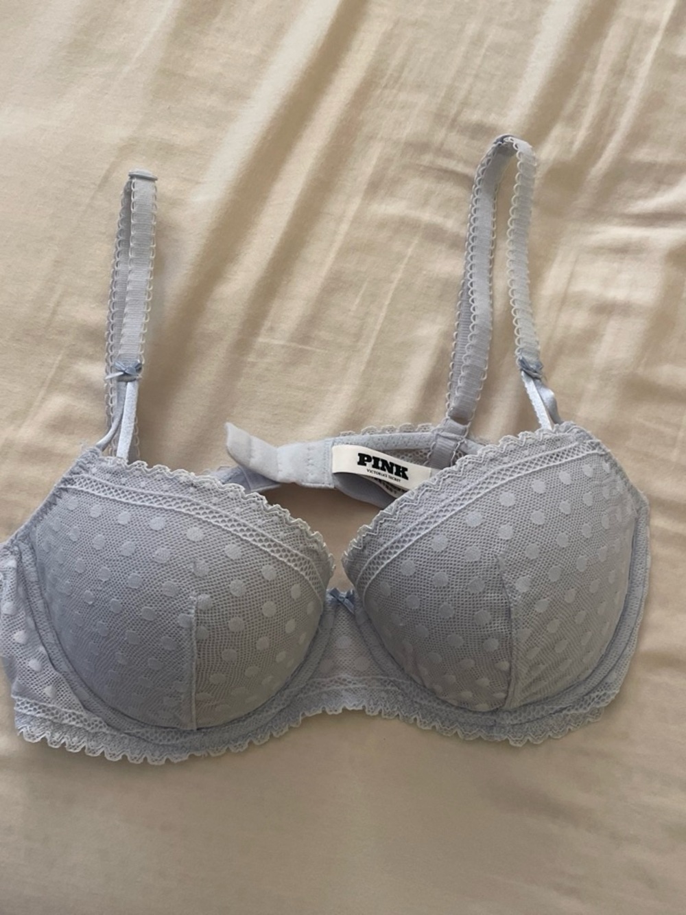 Balconette push up light blue bra